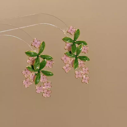 超仙復古長款流蘇花朵耳環