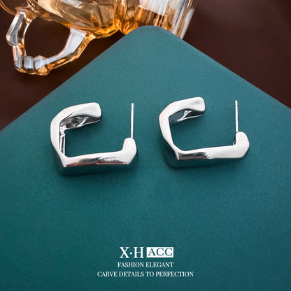 C形不規則簡約耳釘