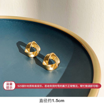 銀針金屬不規則耳釘歐美復古氣質日常通勤百搭耳環輕奢高級感耳飾