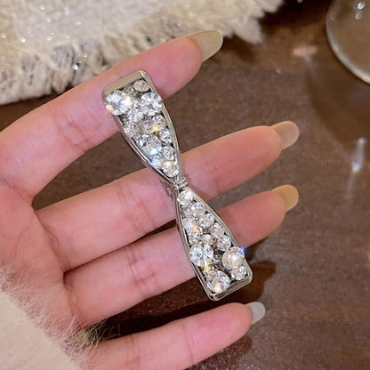 鋯石蝴蝶結鑲鑽髮夾
