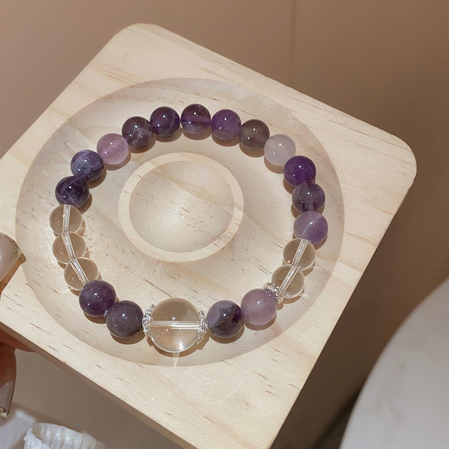 紫水晶蛇形纏繞串珠手鏈新中式復古百搭手串小眾氣質設計感手飾女