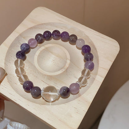 紫水晶蛇形纏繞串珠手鏈新中式復古百搭手串小眾氣質設計感手飾女