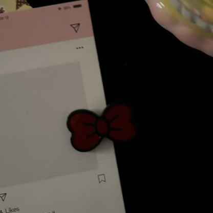 紅色領結蝴蝶結髮夾