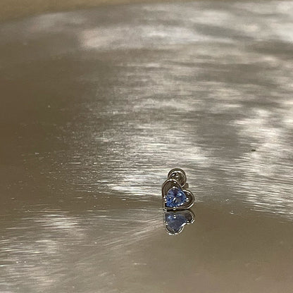 S925鋯石愛心蝴蝶耳釘