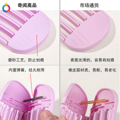 簡約經典髮夾－六齒-粉紫色款實拍｜https://igowo.tw/