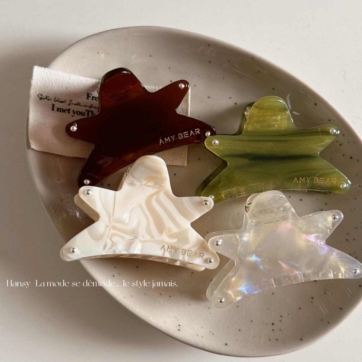 醋酸板材星星鯊魚夾－商品主圖｜https://igowo.tw/