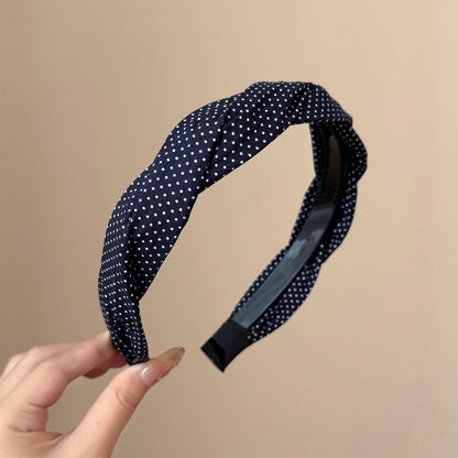 波點扭紋纏繞復古髮箍－細節特寫4｜https://igowo.tw/