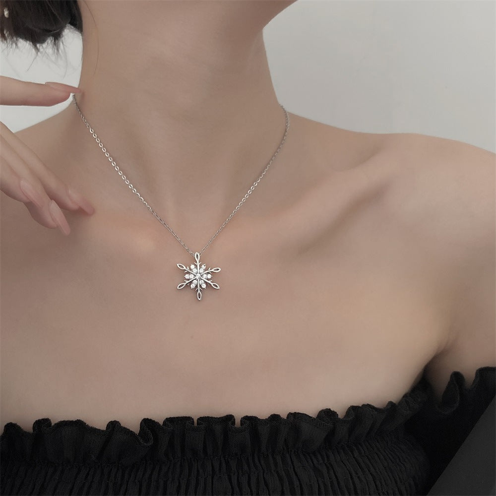 雪花流蘇鑲鑽項鍊－KC金 4712款實拍｜https://igowo.tw/