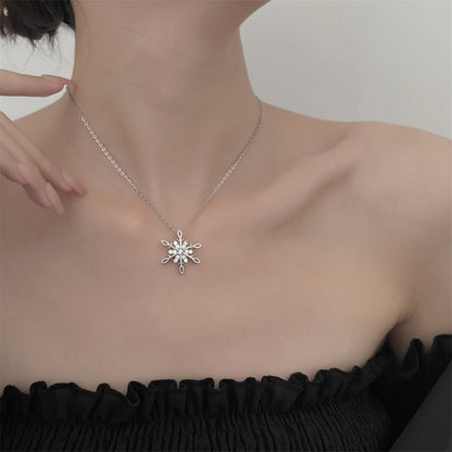 雪花流蘇鑲鑽項鍊－KC金 4712款實拍｜https://igowo.tw/