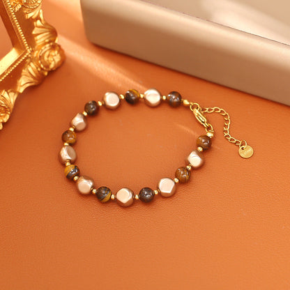 棕色虎眼石誇張項鍊