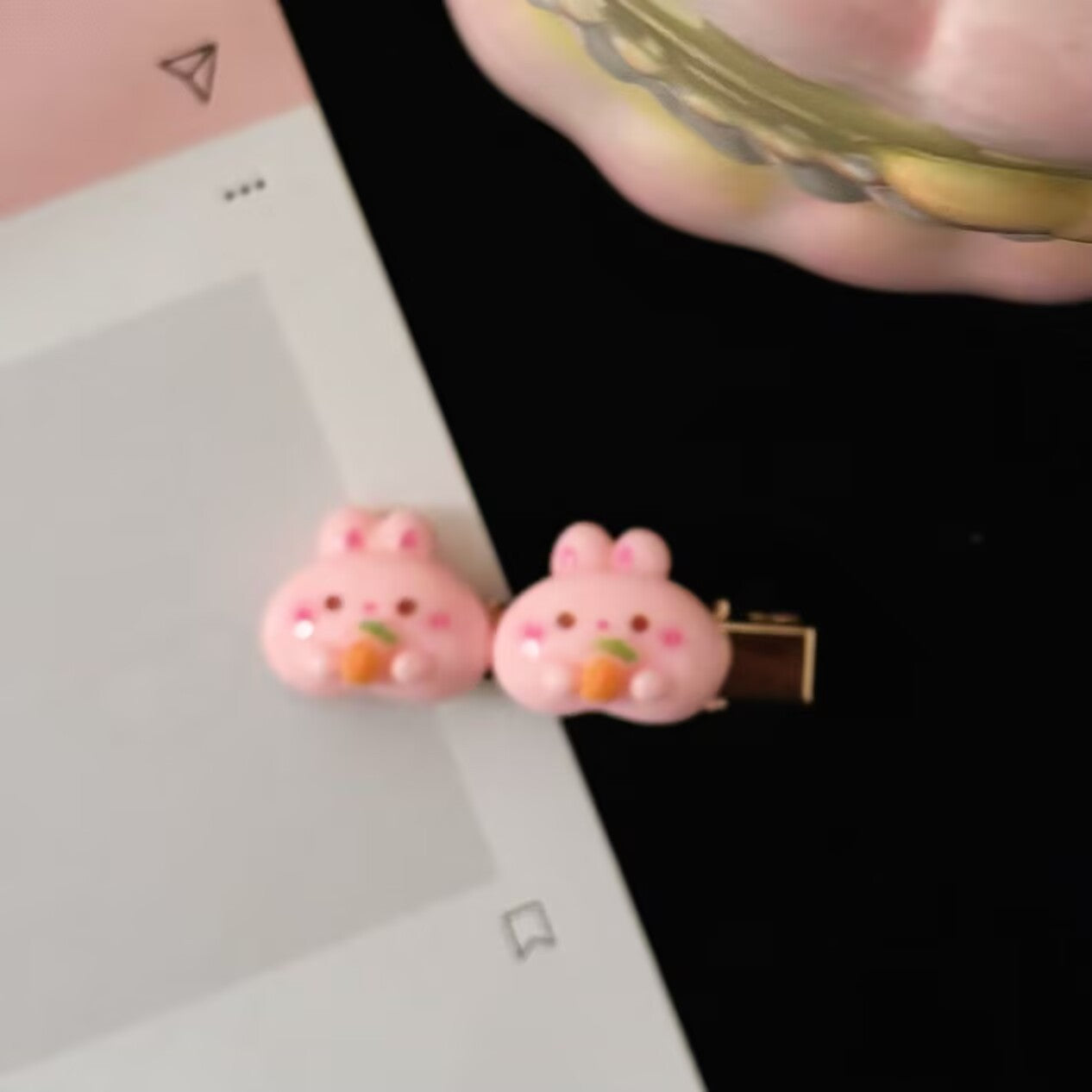 粉色兔子卡通髮夾