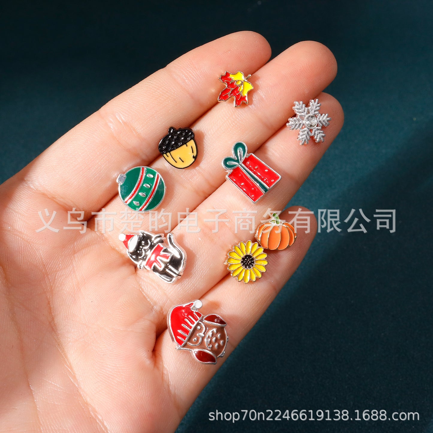 南瓜聖誕耳釘