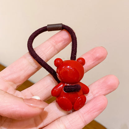紅色愛心蝴蝶結髮圈