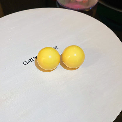 黃色珍珠銀針花朵耳環－細節特寫8｜https://igowo.tw/