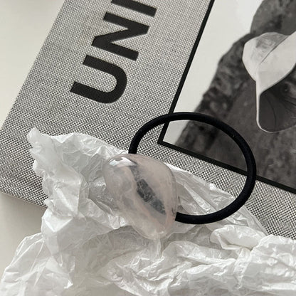 壓克力不規則簡約髮圈－咖色款細節｜https://igowo.tw/