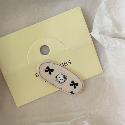 棕色貓咪橢圓簡約髮夾