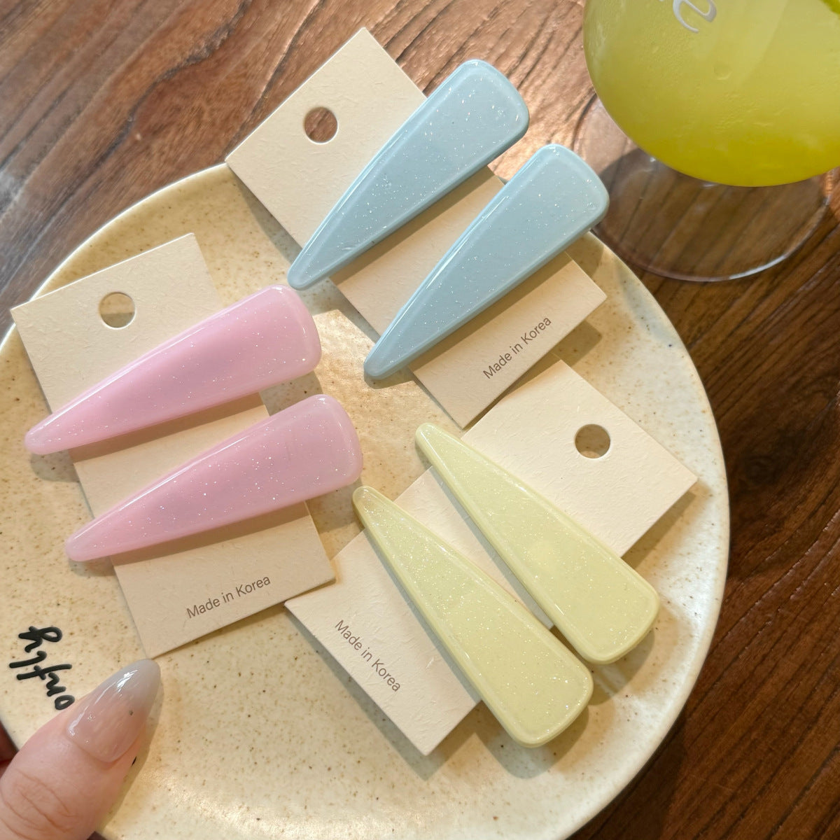 醋酸板材三角形髮夾－細節特寫1｜https://igowo.tw/