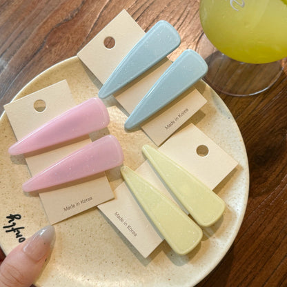 醋酸板材三角形髮夾－細節特寫1｜https://igowo.tw/