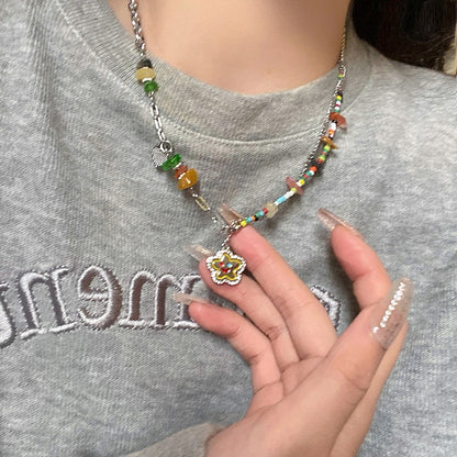 彩色串珠碎銀項鍊－細節特寫44｜https://igowo.tw/