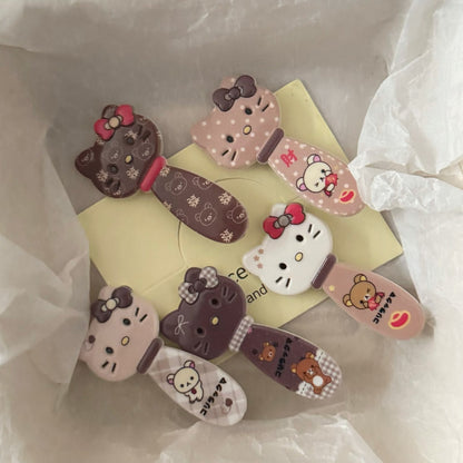 棕色小熊貓咪髮夾－商品主圖｜https://igowo.tw/