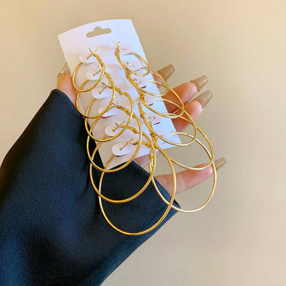 金色鋯石圓形電鍍耳釘