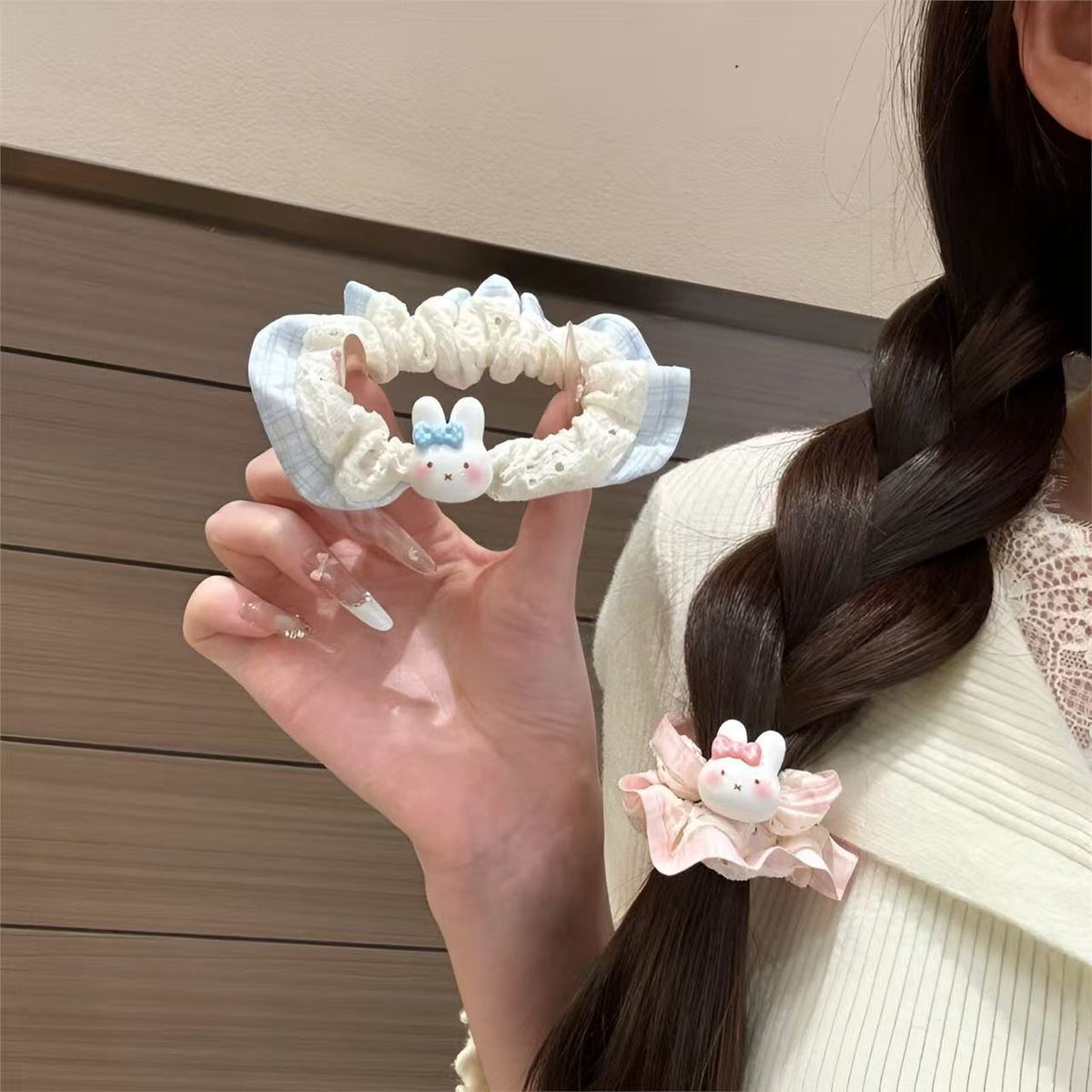 卡通簡約髮圈－藍色1條款細節1｜https://igowo.tw/
