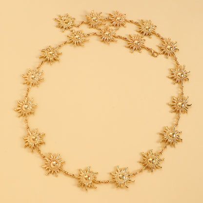 金色太陽花兩用項鍊－細節特寫2｜https://igowo.tw/