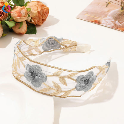 網紗刺繡復古髮箍