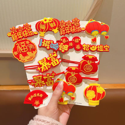 紅色簡約髮夾－第二視角實拍｜https://igowo.tw/