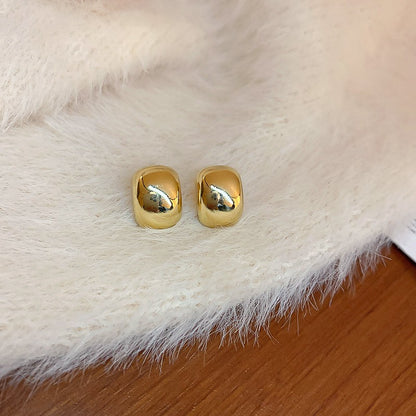 銀針金屬圓圈冷淡風耳環女韓國氣質簡約麻花耳釘耳墜高級感耳飾女