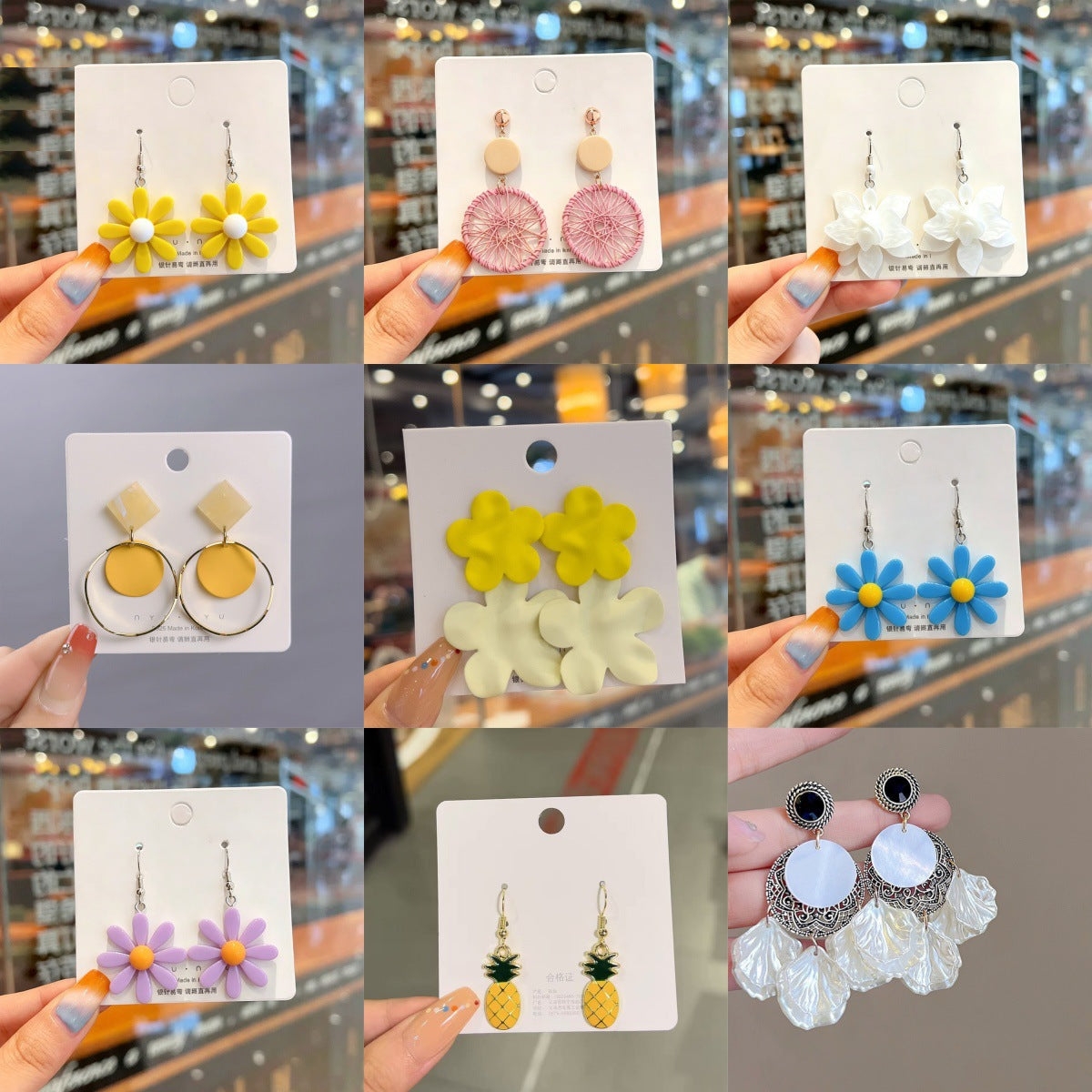 繽紛太陽花編織耳釘－商品主圖｜https://igowo.tw/