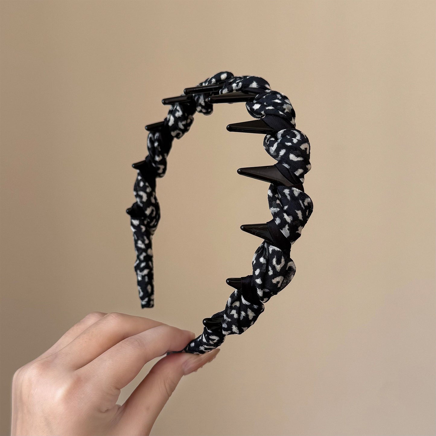 豹紋纏繞簡約髮箍