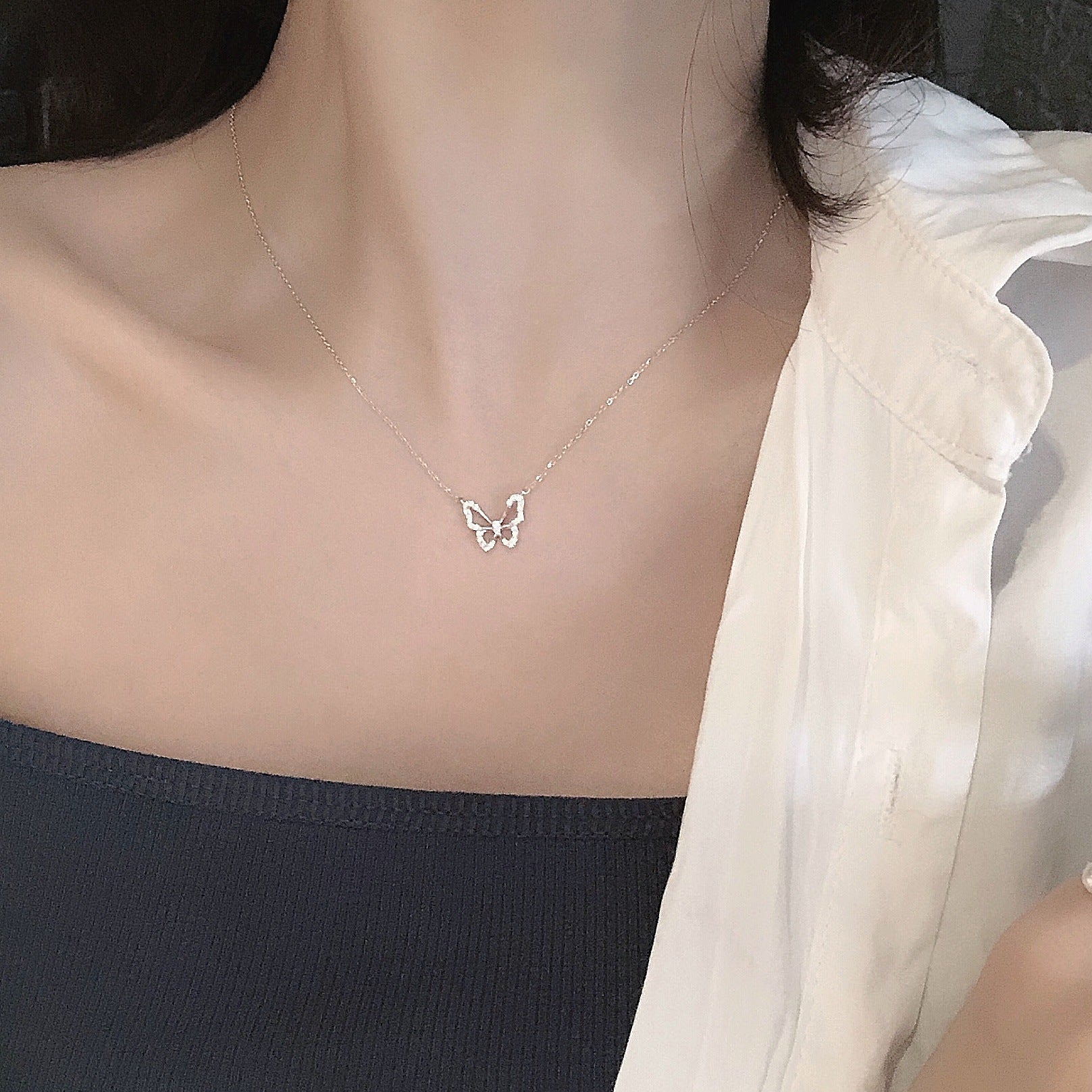 S925蝴蝶墜飾項鍊－細節特寫2｜https://igowo.tw/