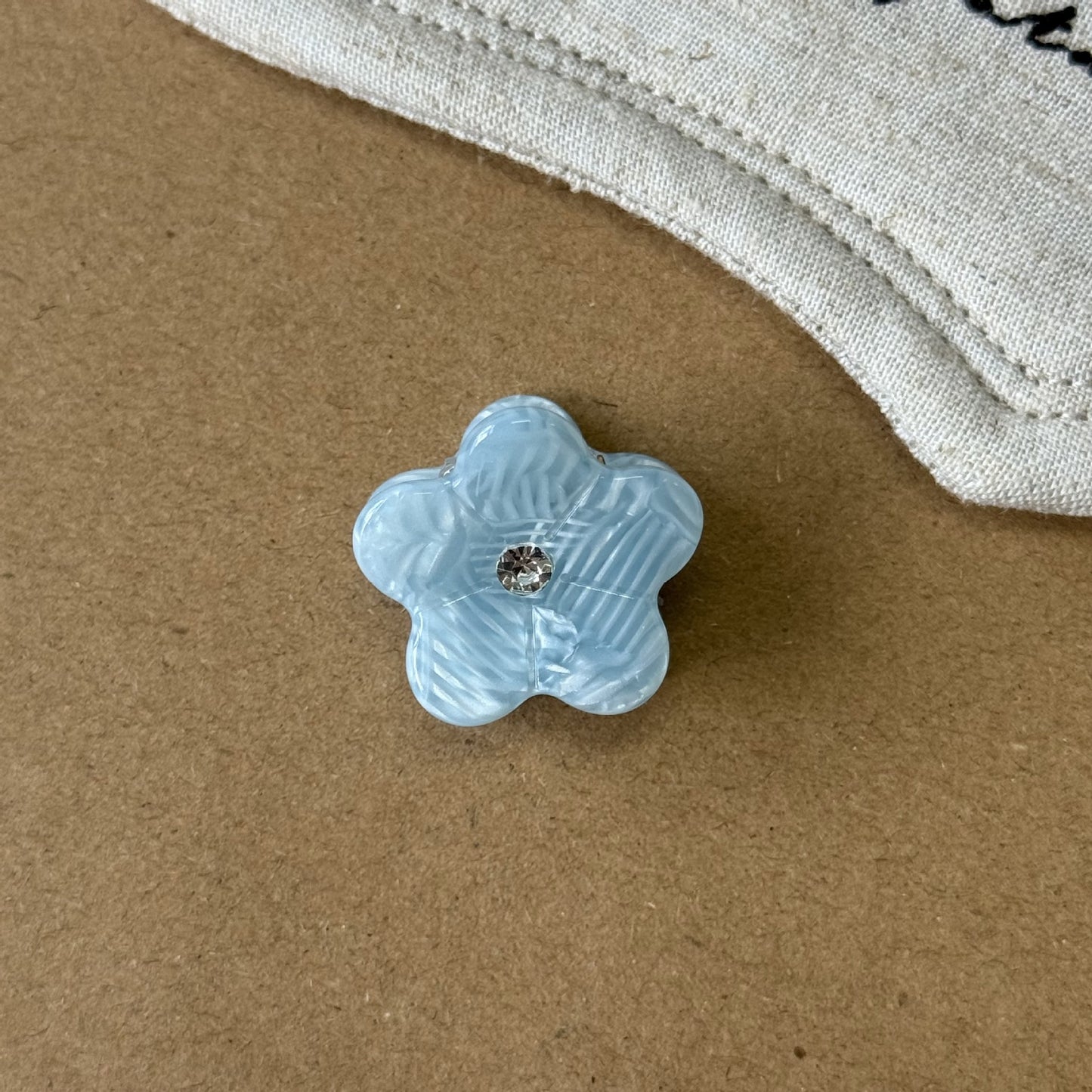 醋酸板材鋯石花朵髮夾