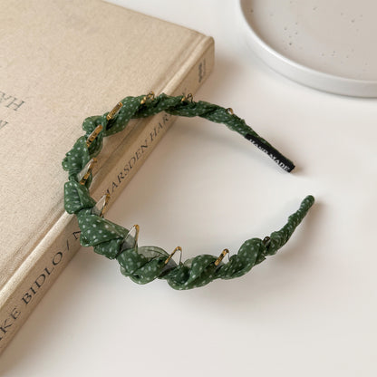 網紗波點纏繞髮箍