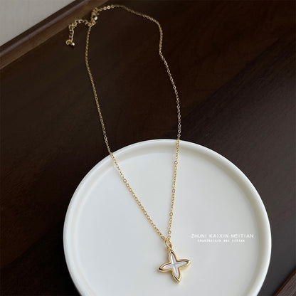 金色貝殼星星簡約項鍊
