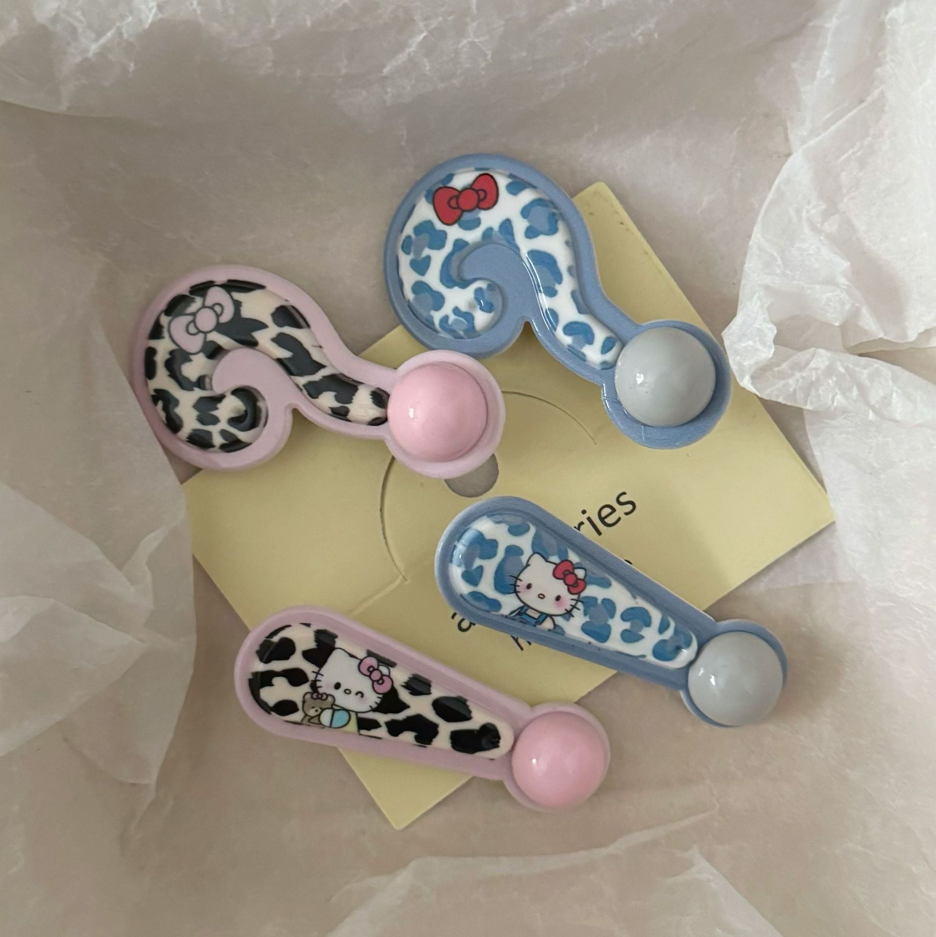粉色豹紋貓咪髮夾－商品主圖｜https://igowo.tw/