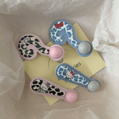 粉色豹紋貓咪髮夾－商品主圖｜https://igowo.tw/