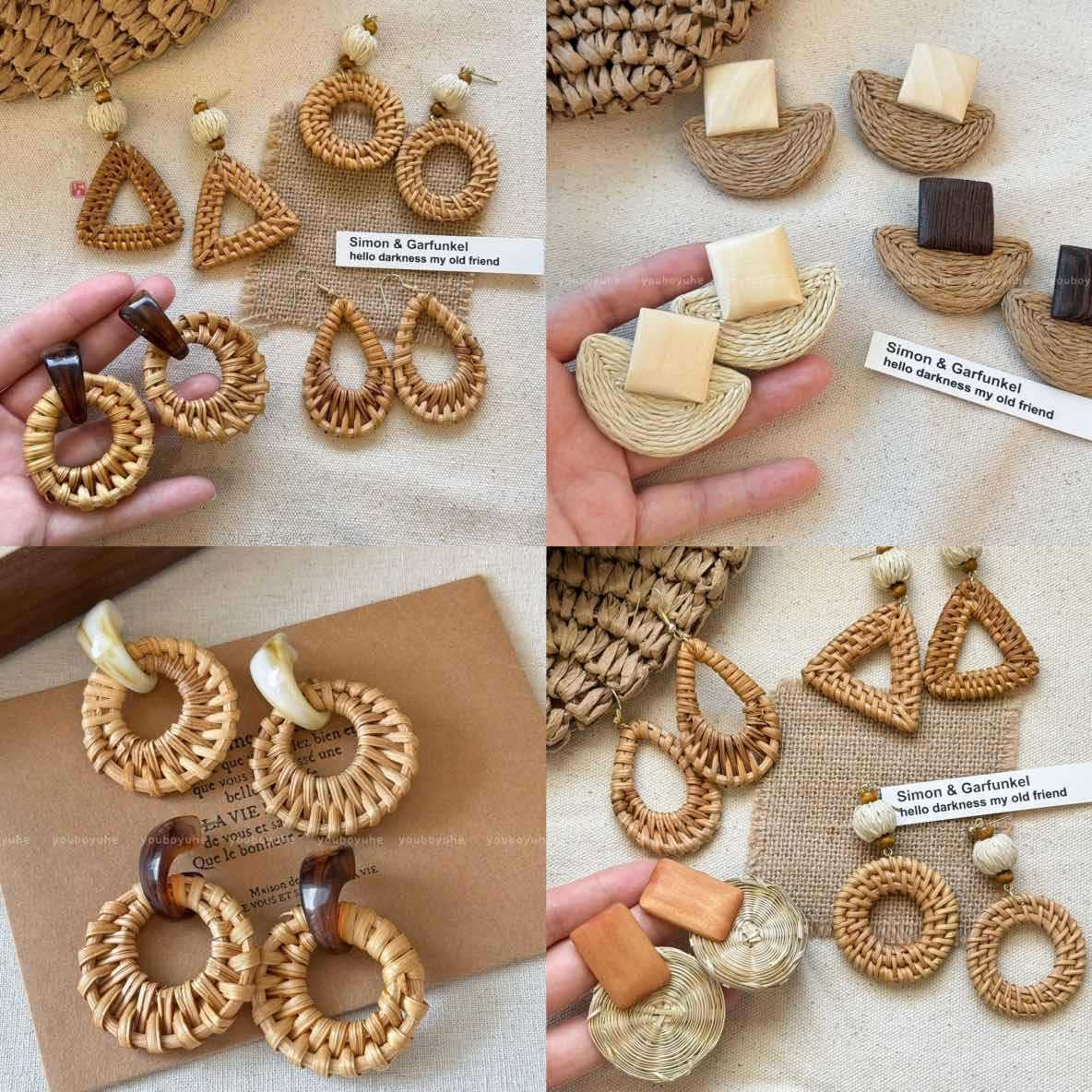 編織簡約耳釘－商品主圖｜https://igowo.tw/