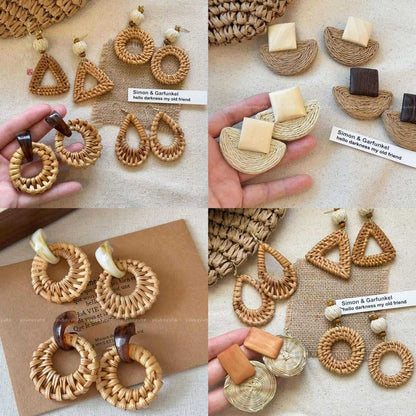 編織簡約耳釘－商品主圖｜https://igowo.tw/