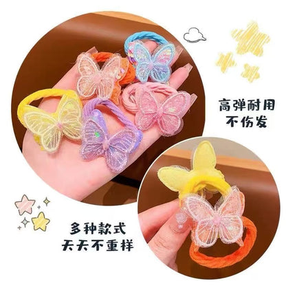 蝴蝶簡約髮圈－紫色蝴蝶髮圈1個款細節1｜https://igowo.tw/