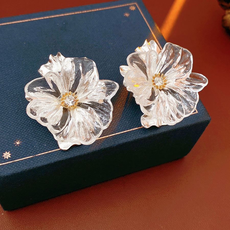 花朵誇張復古耳環