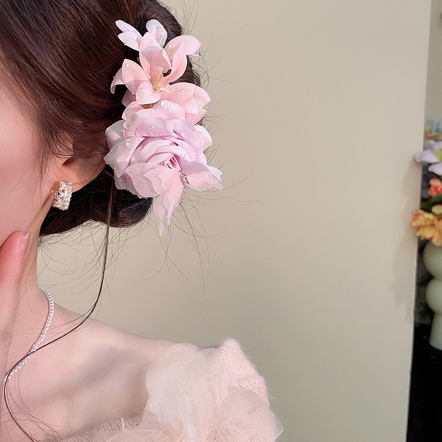 搖曳生姿~花朵發夾超仙小眾高級感側邊夾夏日甜美氣質設計感發飾