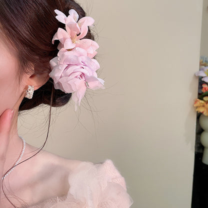 搖曳生姿~花朵發夾超仙小眾高級感側邊夾夏日甜美氣質設計感發飾
