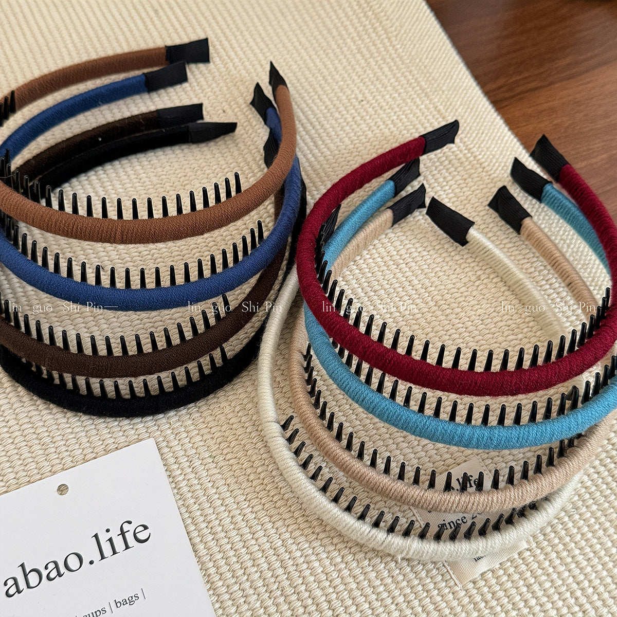 纏繞復古髮箍－深藍色款細節｜https://igowo.tw/