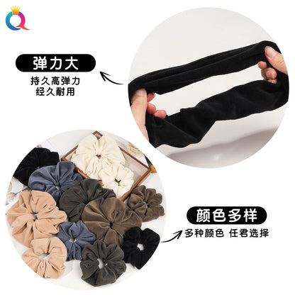 絨面大腸圈復古髮圈－第二視角實拍｜https://igowo.tw/