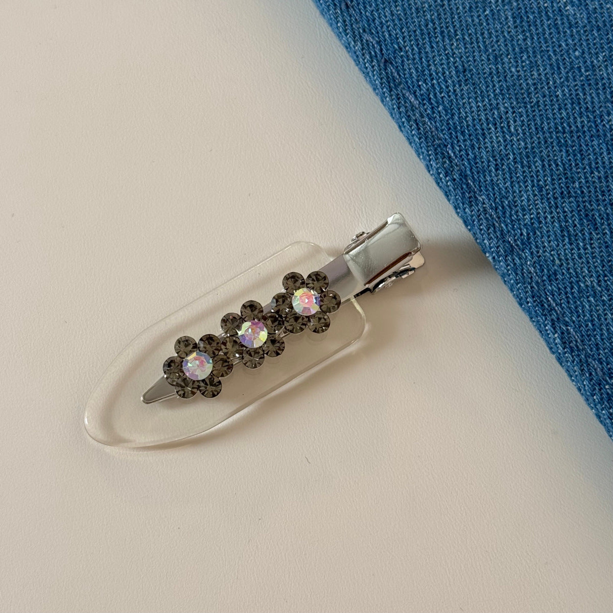 透明鋯石花朵髮夾