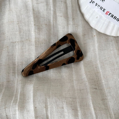 豹紋蝴蝶結復古髮夾