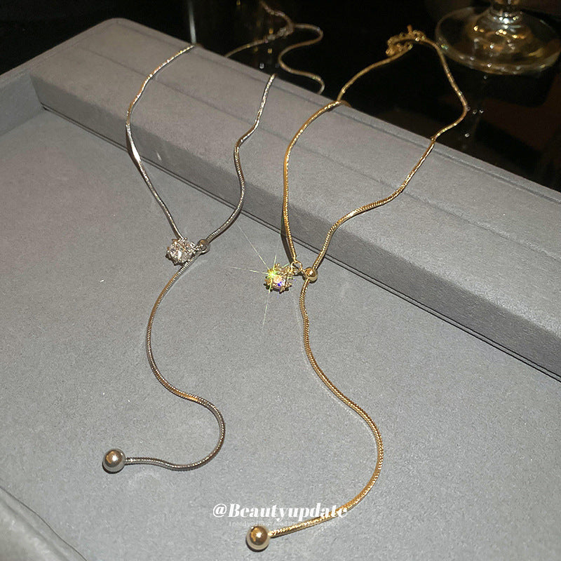 鋯石方形可調式項鍊－3#項鍊-金色（真金電鍍）款細節｜https://igowo.tw/