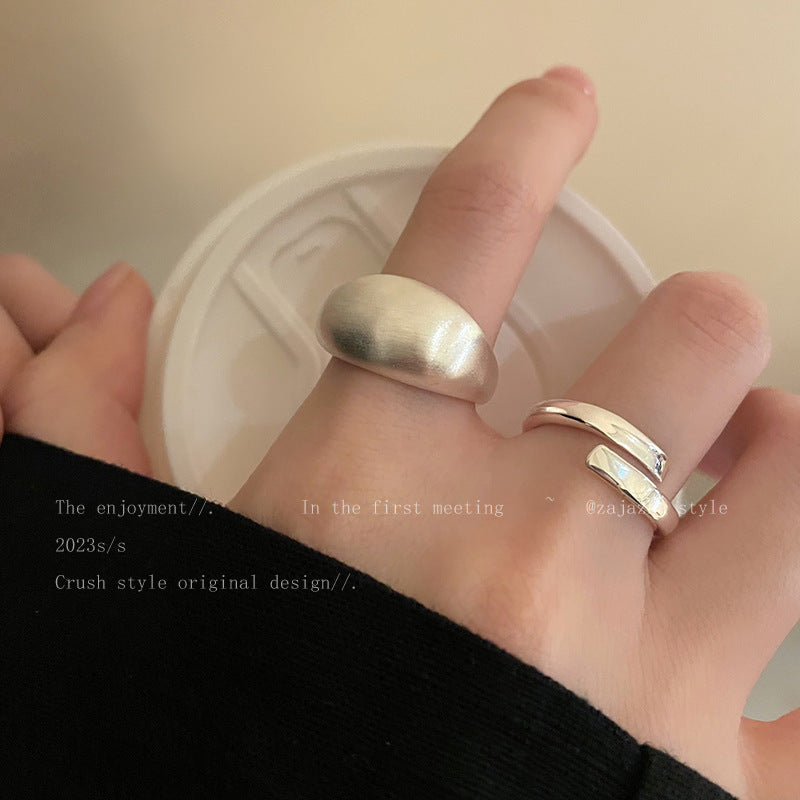幾何拉絲磨砂戒指－商品主圖｜https://igowo.tw/